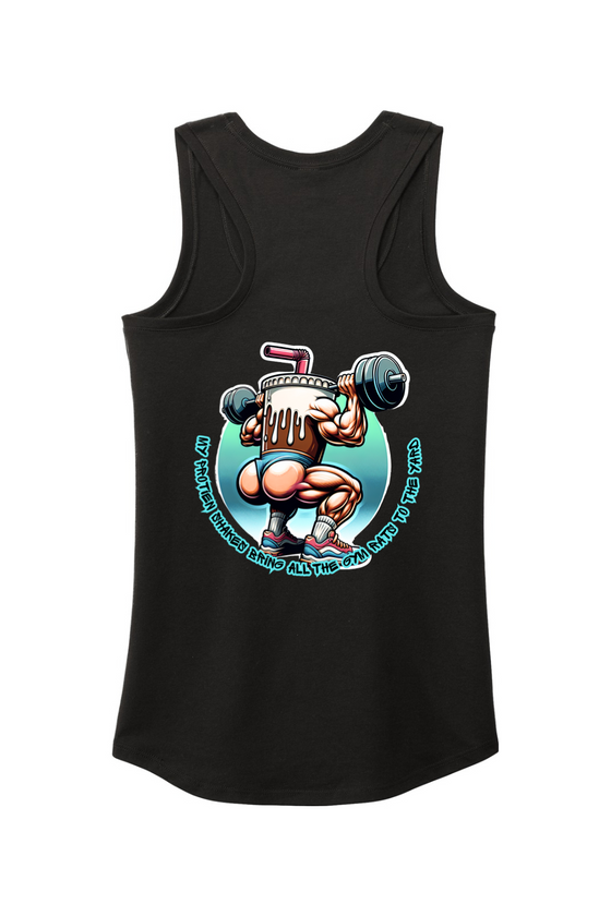 "My Protein Shakes" Women's Perfect Tri Racerback Tank