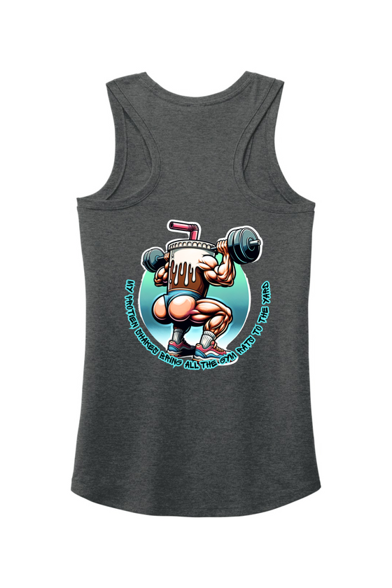 "My Protein Shakes" Women's Perfect Tri Racerback Tank