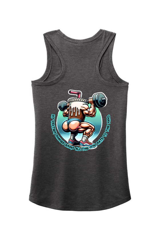 "My Protein Shakes" Women's Perfect Tri Racerback Tank